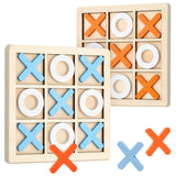 Wooden XO three-link tic-tac-toe children's thinking training early education educational entertainment leisure blocks against table games toys