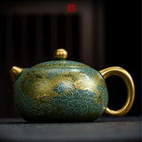 Hand-made purple clay pot home guest ball hole filter Xishi tea pot single cup kung fu tea set