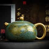 Hand-made purple clay pot home guest ball hole filter Xishi tea pot single cup kung fu tea set