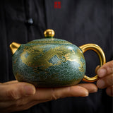 Hand-made purple clay pot home guest ball hole filter Xishi tea pot single cup kung fu tea set