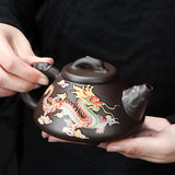 Chinese style becomes hot with water Dragon Phoenix Pot Purple clay teapot Kung Fu tea set teapot infuser Dragon pot