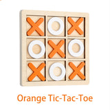 Wooden XO three-link tic-tac-toe children's thinking training early education educational entertainment leisure blocks against table games toys