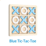 Wooden XO three-link tic-tac-toe children's thinking training early education educational entertainment leisure blocks against table games toys