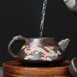 Chinese style becomes hot with water Dragon Phoenix Pot Purple clay teapot Kung Fu tea set teapot infuser Dragon pot