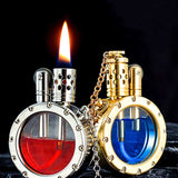 Ultra-long standby transparent oil compartment pure copper kerosene lighter visible oil compartment pocket watch finger ring round creative retro
