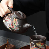 Chinese style becomes hot with water Dragon Phoenix Pot Purple clay teapot Kung Fu tea set teapot infuser Dragon pot