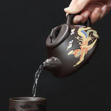 Chinese style becomes hot with water Dragon Phoenix Pot Purple clay teapot Kung Fu tea set teapot infuser Dragon pot