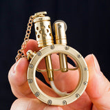 Ultra-long standby transparent oil compartment pure copper kerosene lighter visible oil compartment pocket watch finger ring round creative retro