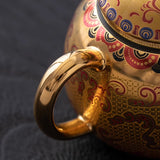 Dunhuang enamel color teapot single pot home gilt Chinese ceramic kung fu tea set small teapot Sitting pot