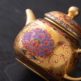 Dunhuang enamel color teapot single pot home gilt Chinese ceramic kung fu tea set small teapot Sitting pot