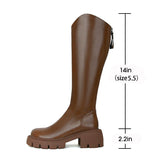 V Mouth Widened Chunky Women's Boots Tall Boots